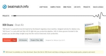 909 Drums Ableton Live Kit By Beatmatch.info Is FREE This Month!