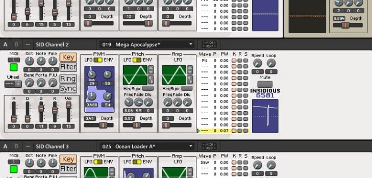 Free Commodore 64 SID chip emulation for NI Reaktor.